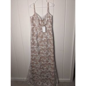 Dress The Population Giovanna Women's Embroidered Formal Dress White Size Large